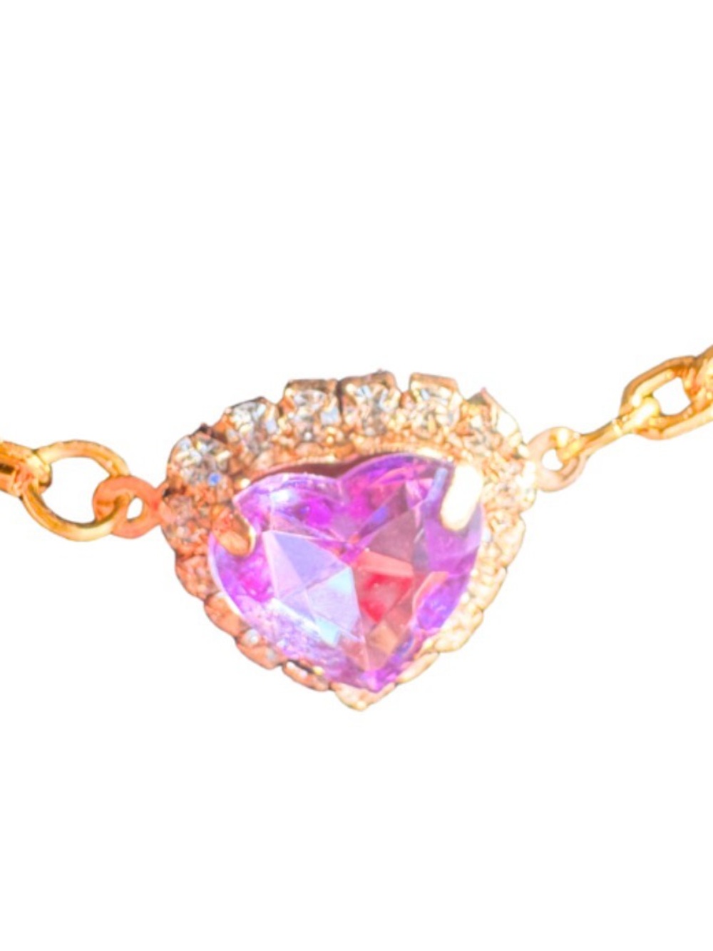 Handmade Pink Heart with Rhinestones